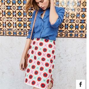 Boden embroidered pencil skirt